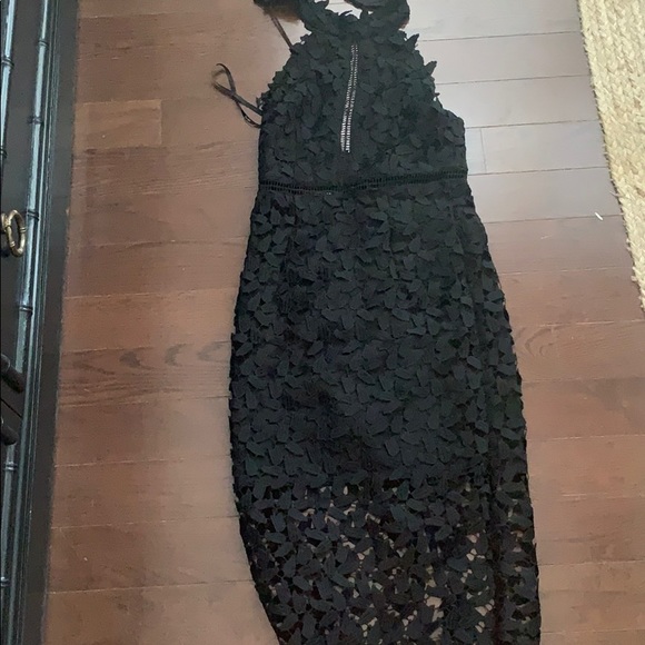 Bardot Gemma Lace Sheath Dress- black xs - Picture 3 of 4